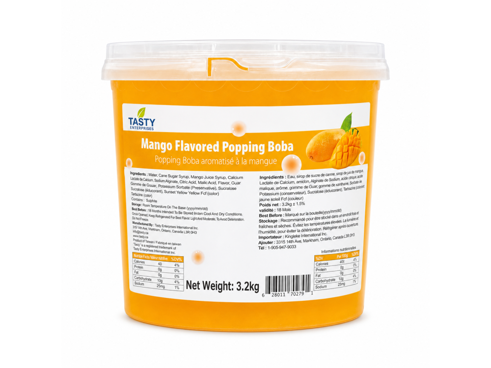 “Tasty” Mango Popping Boba