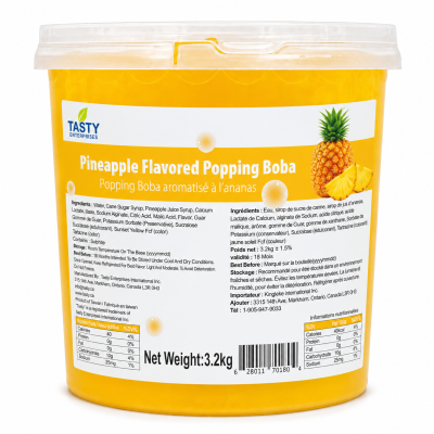 “Tasty” Popping Boba à l’ananas
