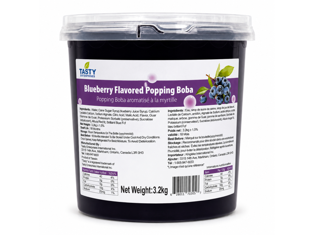 Tasty” Blueberry Popping Boba