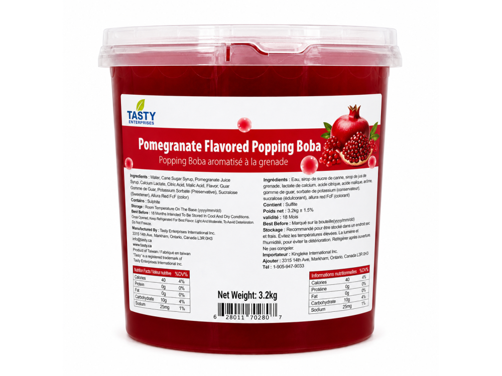 “Tasty” Pomegranate Popping Boba