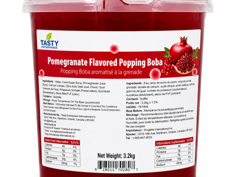 “Tasty” Pomegranate Popping Boba