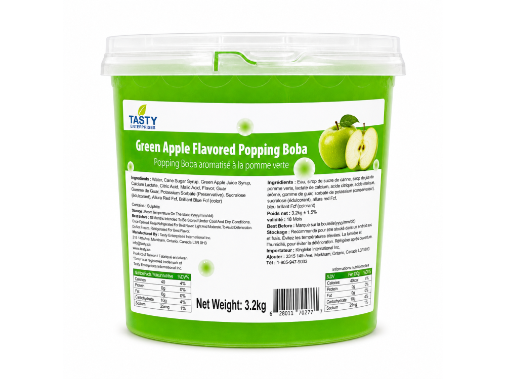 Tasty” Green Apple Popping Boba