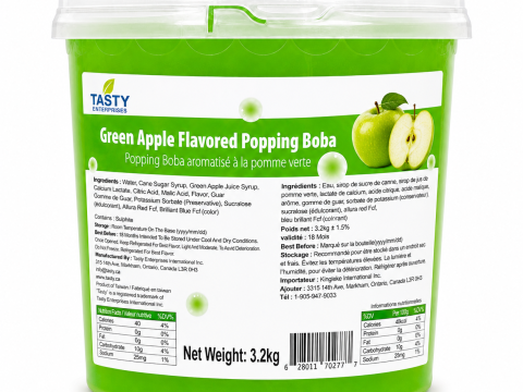 Tasty” Green Apple Popping Boba