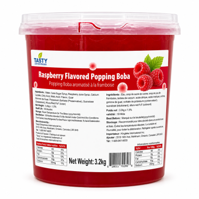 “Tasty” Popping Boba à la framboise