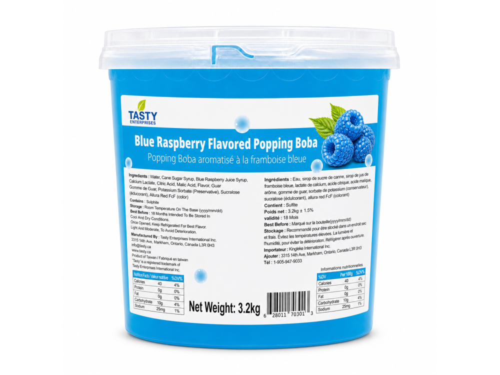 “Tasty” Blue Raspberry Popping Boba