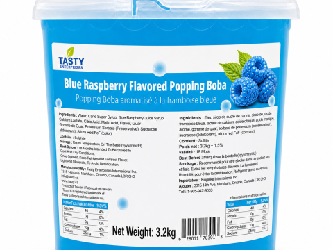 “Tasty” Blue Raspberry Popping Boba