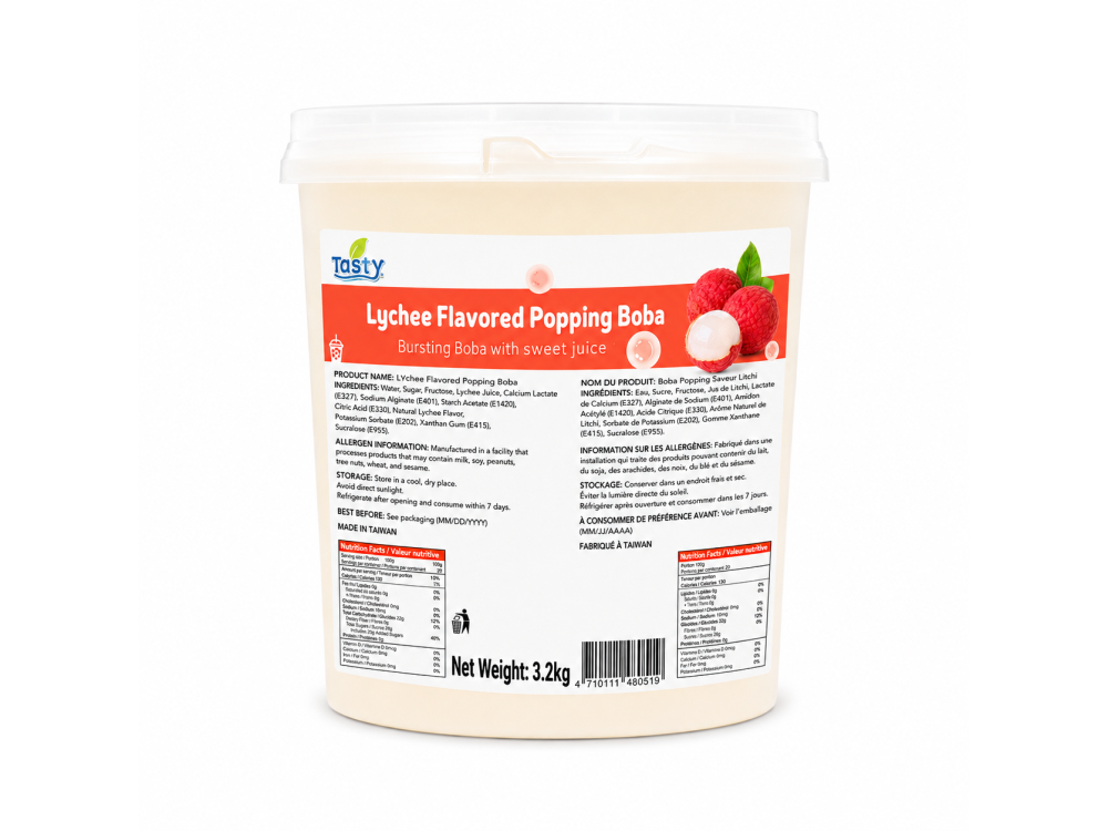 “Tasty” Lychee Popping Boba