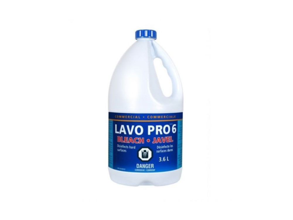 Lavo Pro 6% Chlorine Bleach, 3.6L, 6/Case
