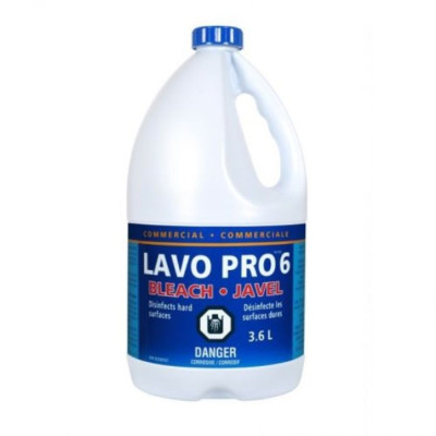 Lavo Pro 6% Chlorine Bleach, 3.6L, 6/Case