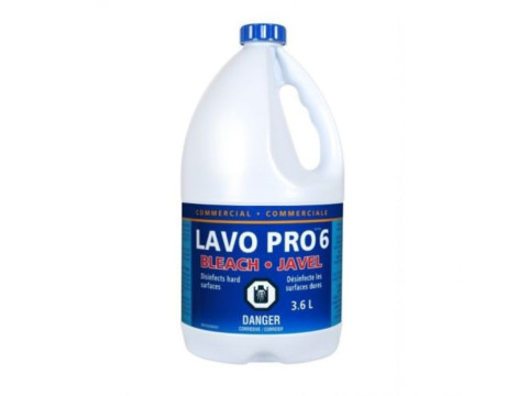 Lavo Pro 6% Chlorine Bleach, 3.6L, 6/Case