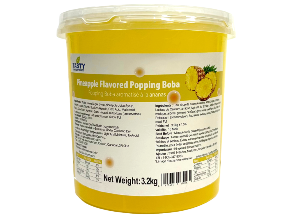 “Tasty” Pineapple Popping Boba