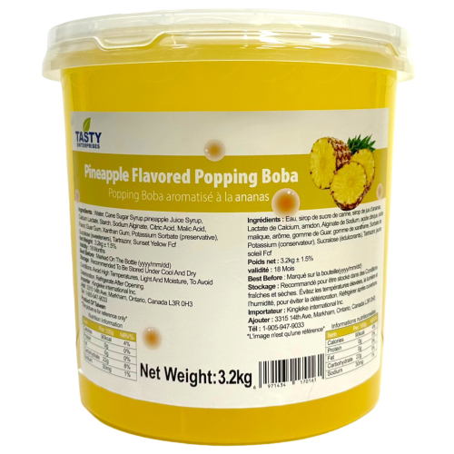 “Tasty” Pineapple Popping Boba