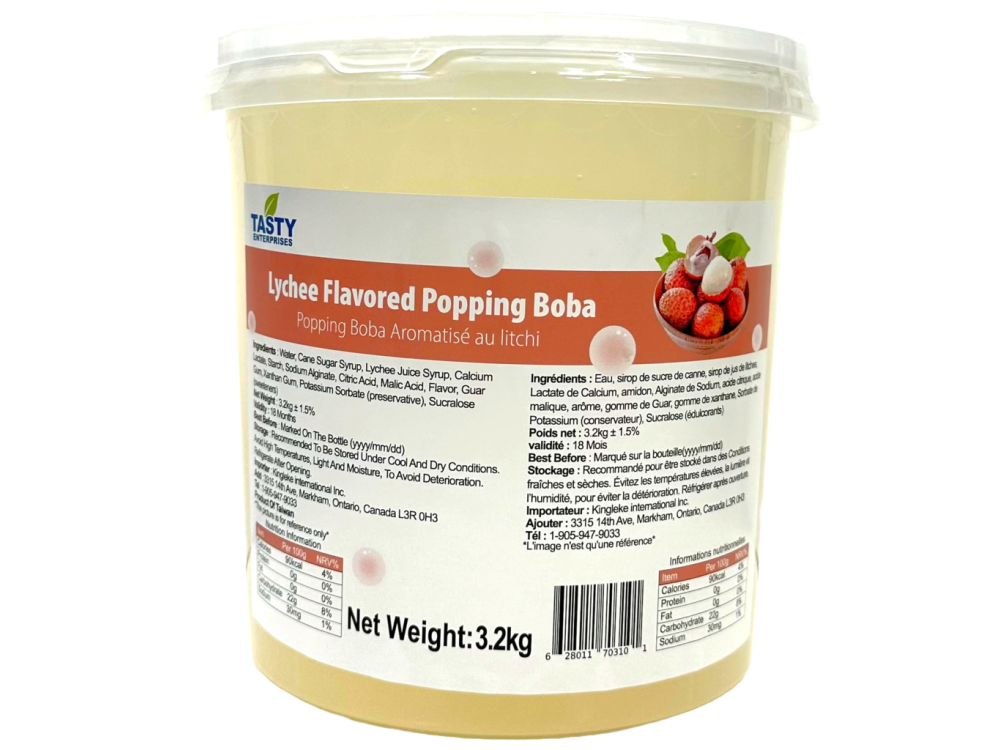 “Tasty” Lychee Popping Boba”Tasty”