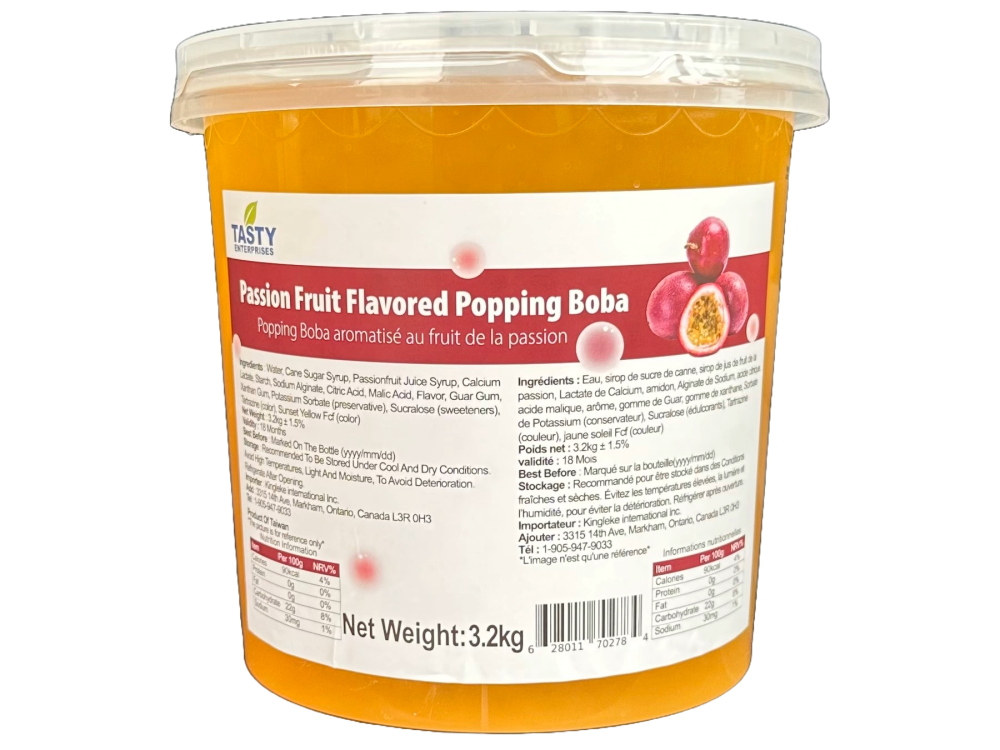 “Tasty” Passion Fruit Popping Boba”Tasty”