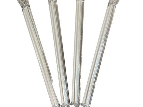 “Tasty” Plastic Straw – Transparent, Wrapped 9″