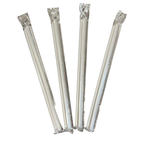 “Tasty” Plastic Straw – Transparent, Wrapped 9″