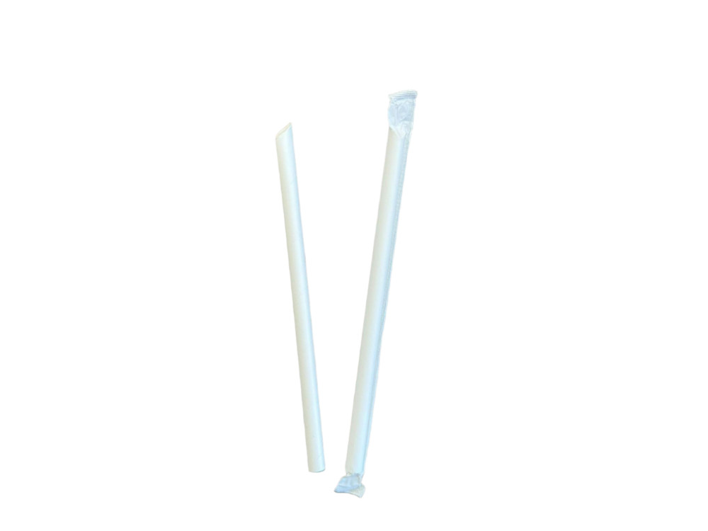 10″ BBT Wrapped White Paper Straw10 [2241]
