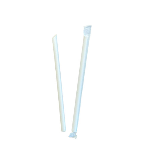 10″ BBT Wrapped White Paper Straw10 [2241]