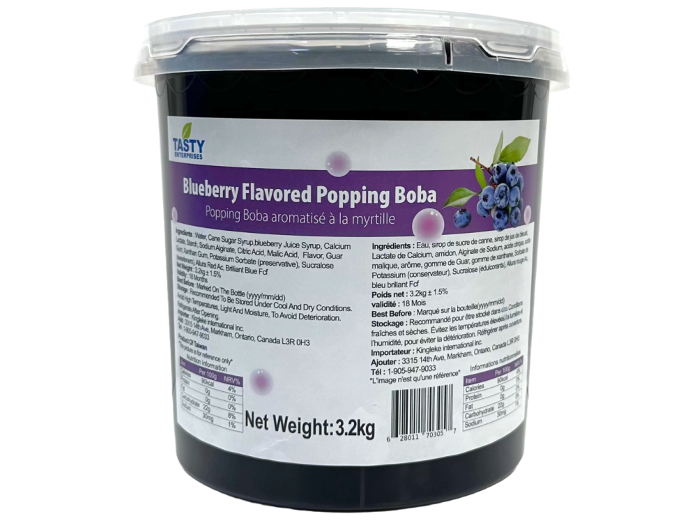 “Tasty” Blueberry Popping Boba”Tasty”