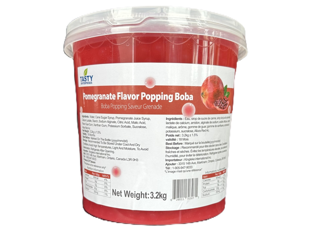 “Tasty” Pomegranate Popping Boba