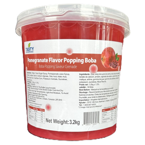 “Tasty” Pomegranate Popping Boba