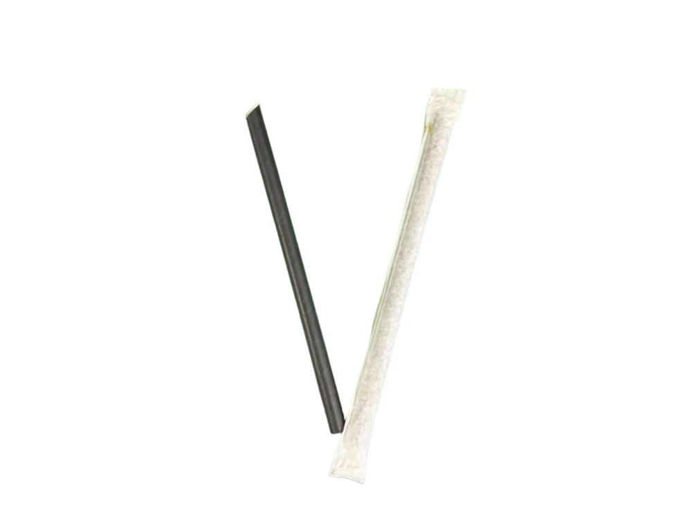 “Tasty” Paper Straw – Black, Wrapped9″