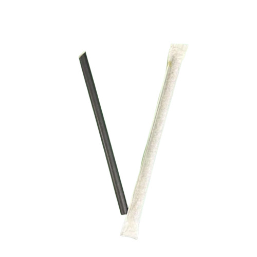 “Tasty” Paper Straw – Black, Wrapped9″