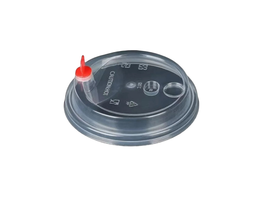 90mm PP Clear Dome Lid w/Red Heart [DT-CN]
