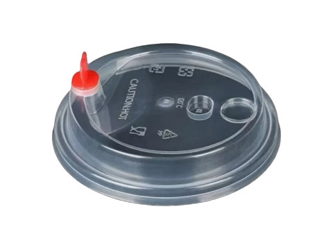 90mm PP Clear Dome Lid w/Red Heart [DT-CN]