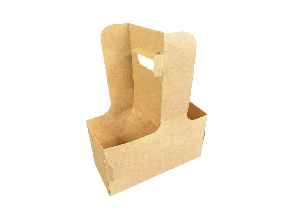 Kraft Portable Double Cup Paper Tray