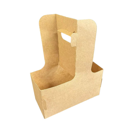 Kraft Portable Double Cup Paper Tray