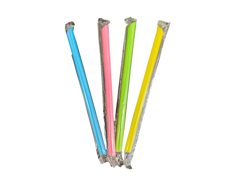 “Tasty” Plastic Straw – Multicolor, Wrapped9″