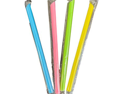 “Tasty” Plastic Straw – Multicolor, Wrapped9″