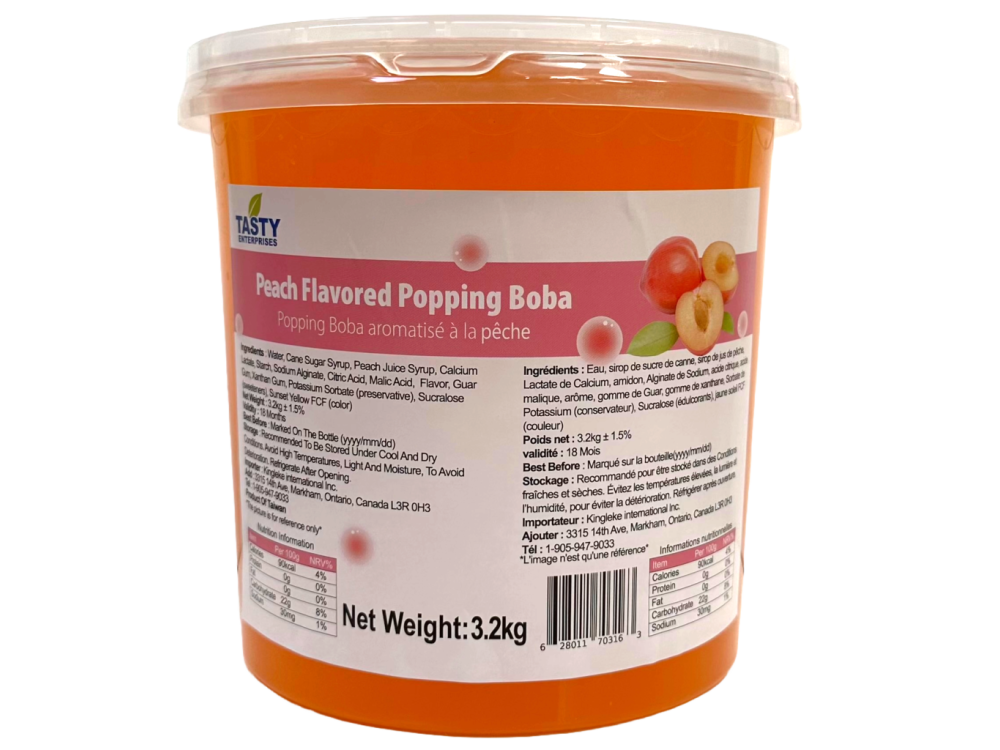 “Tasty” Peach Popping Boba”Tasty”