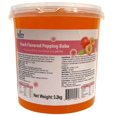 “Tasty” Peach Popping Boba”Tasty”
