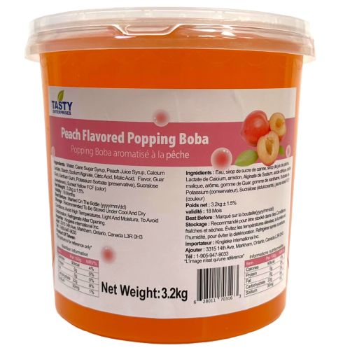 “Tasty” Peach Popping Boba