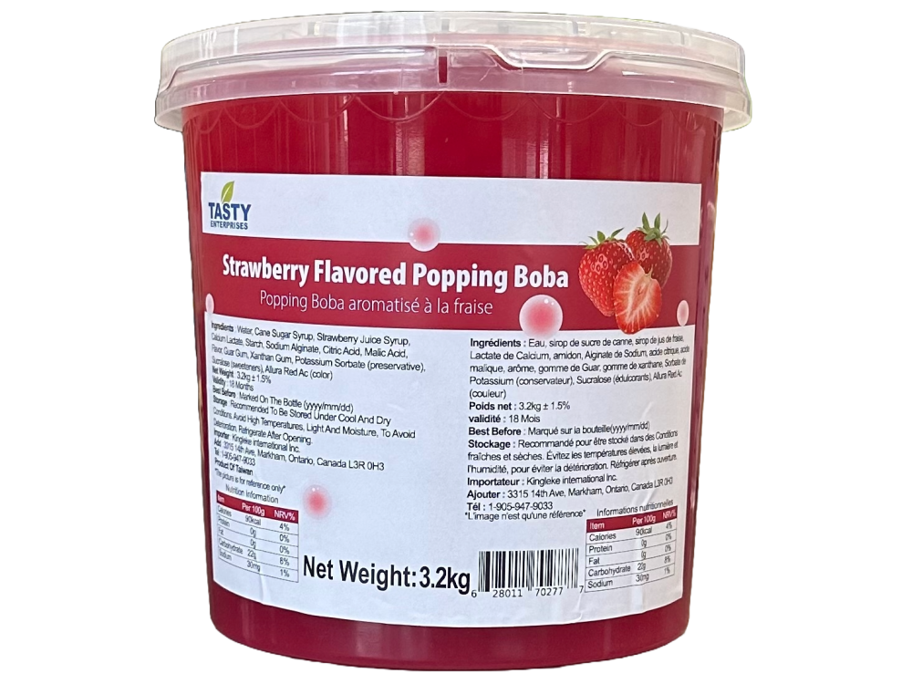 “Tasty” Strawberry Popping Boba