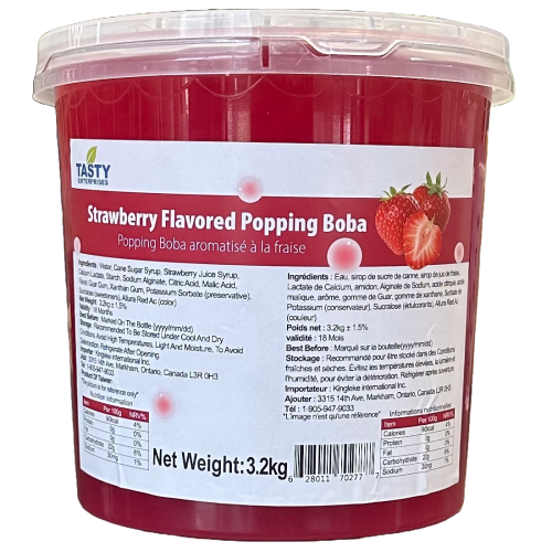 “Tasty” Strawberry Popping Boba