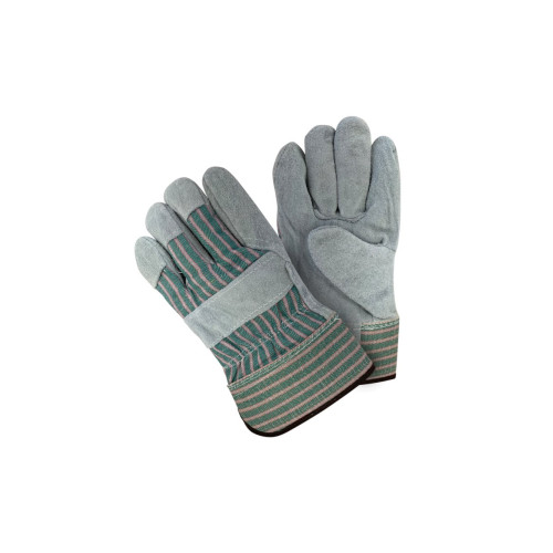 WORKHORSE® Premium Split Leather Fitters Glove, Green & Grey, One Size, 1 Pair