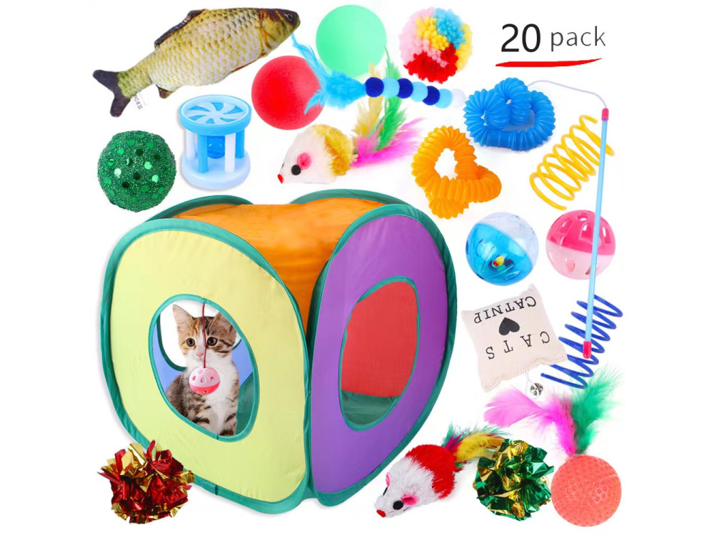 Cat Camp Toy Pack - 20 counts (with storage basket)