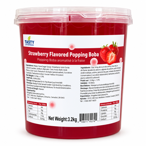 “Tasty” Popping Boba à la fraise